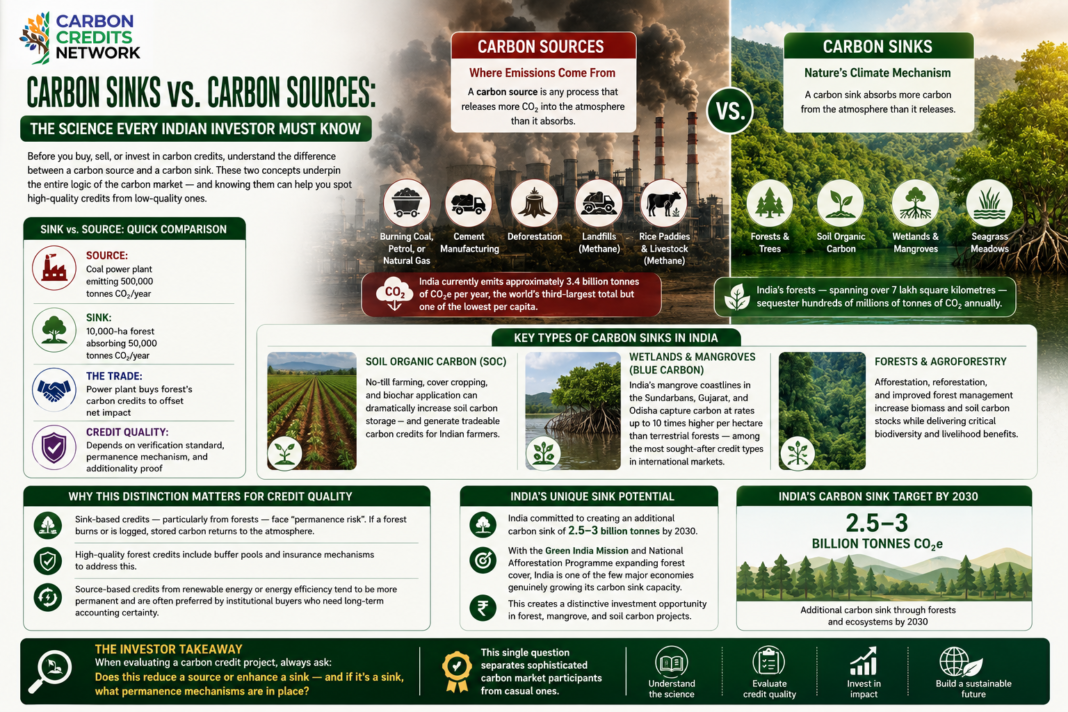 Carbon sinks vs sources in India